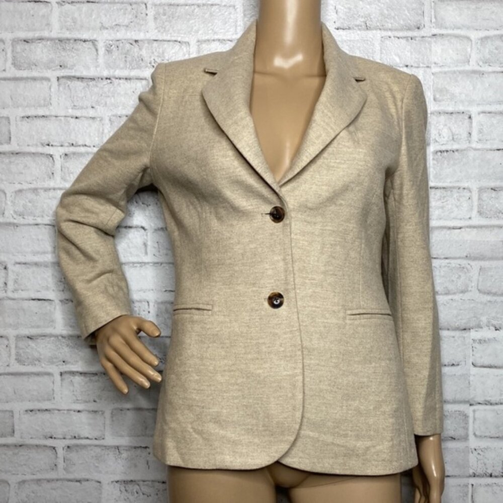 THE ROW Wool Blend Notch Lapel Single Breasted Blazer
